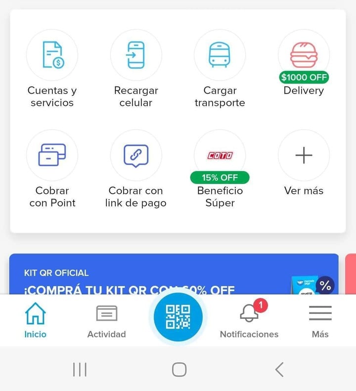Mercado Pago. Para recargar la SUBE o el saldo del celular. Foto: Clarín.